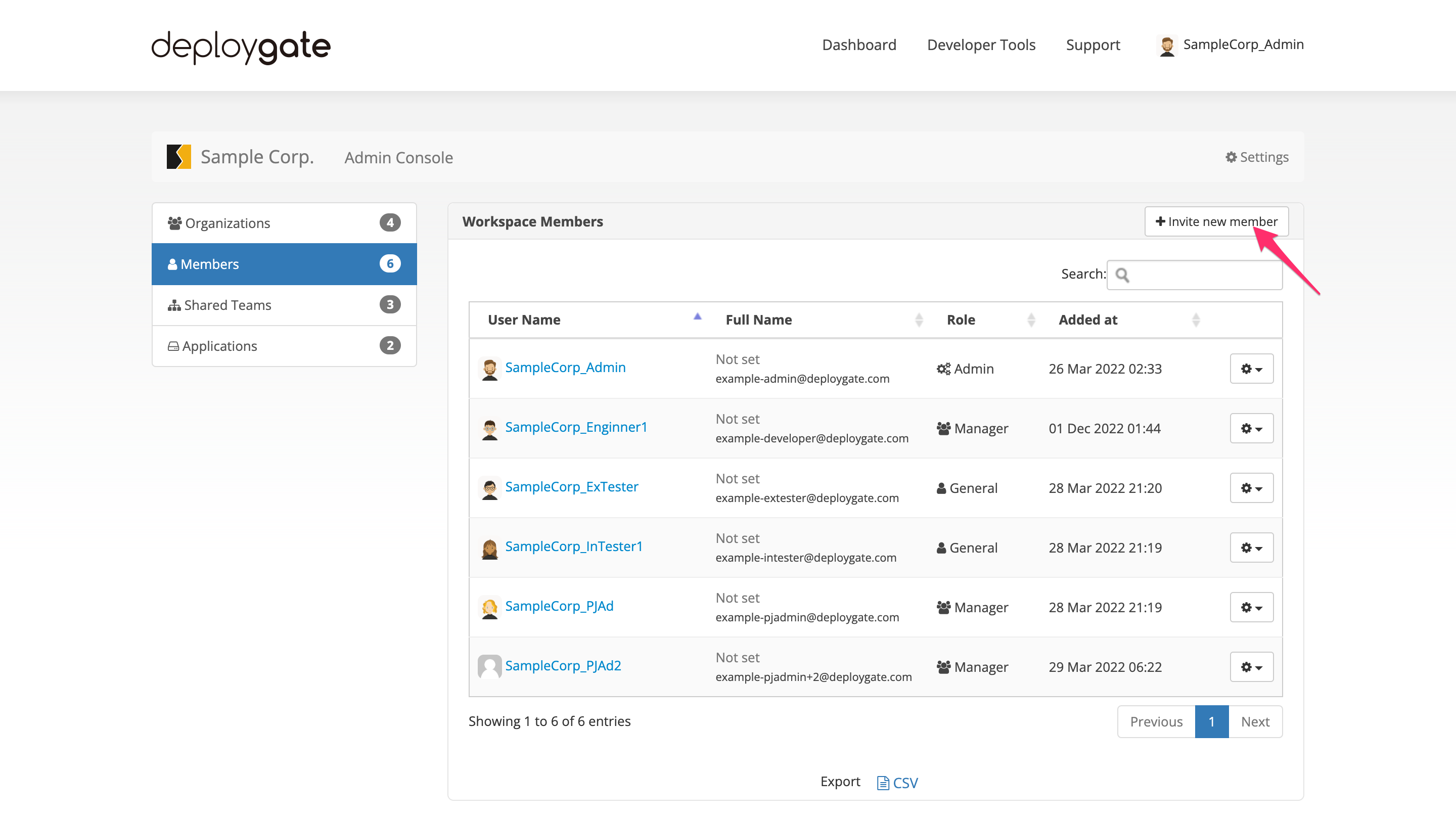 ScreenShot of select user management 