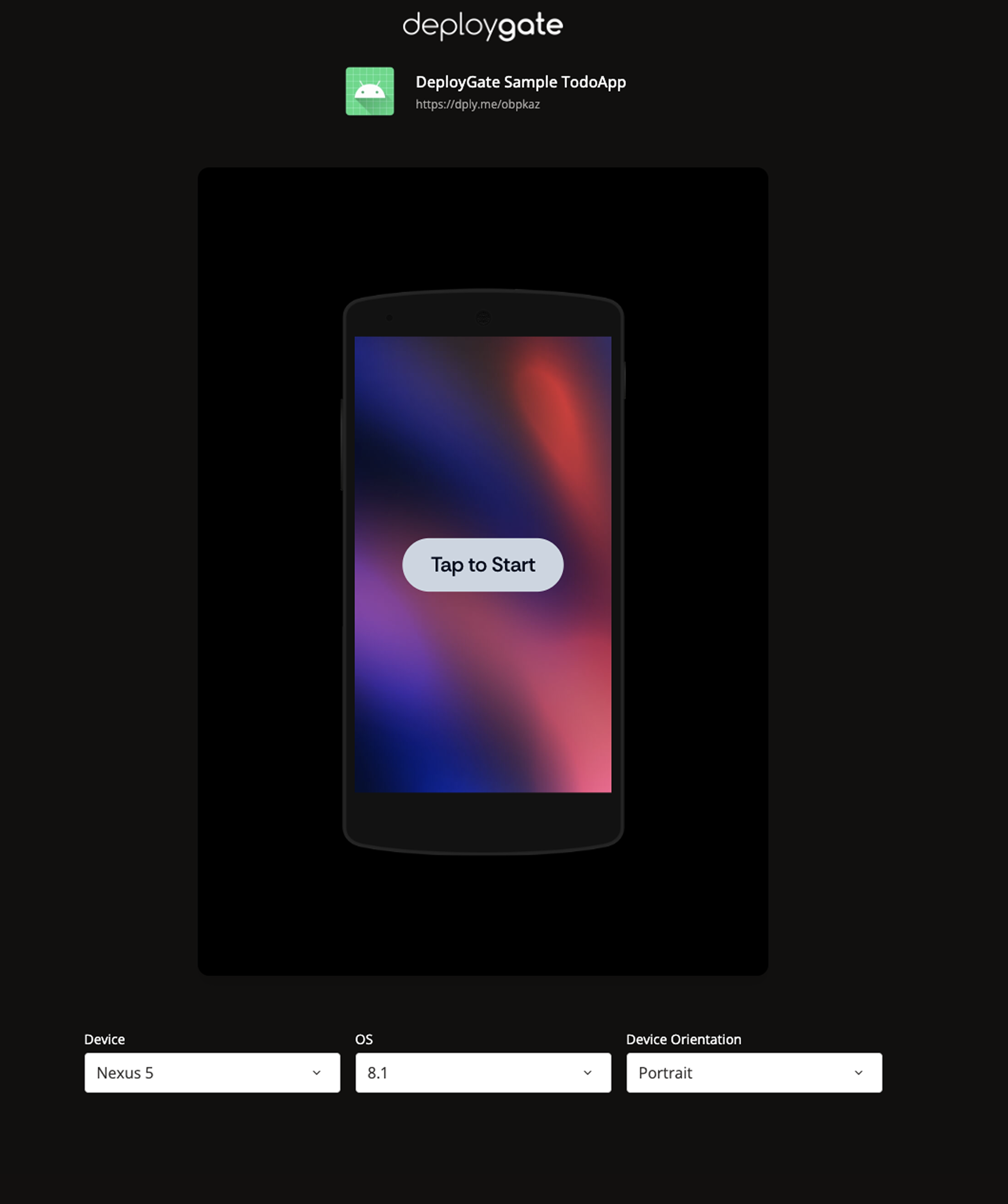 Screenshot of the Instant Device feature